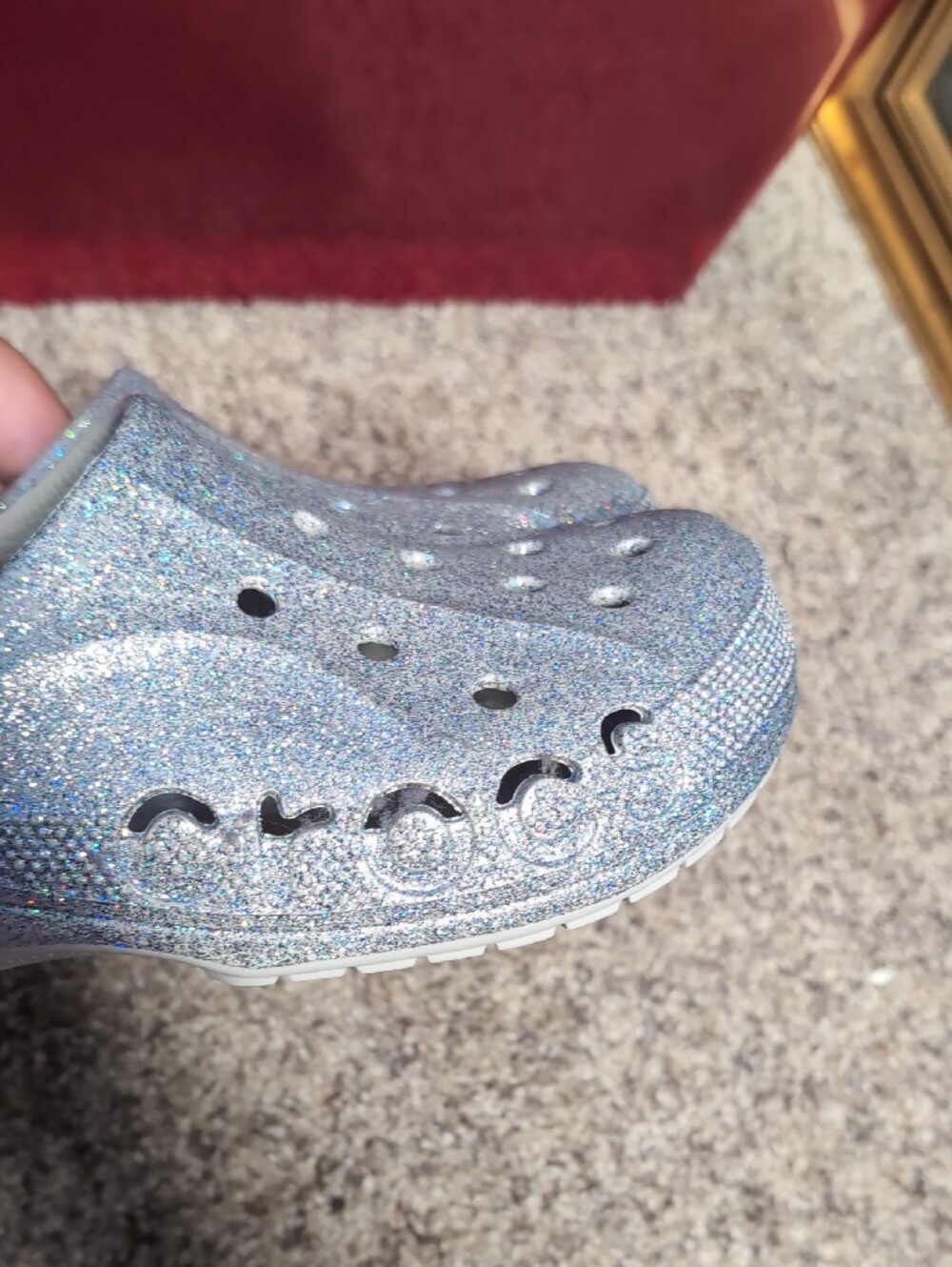 Silver Glitter Crocs - Picture 2 of 3